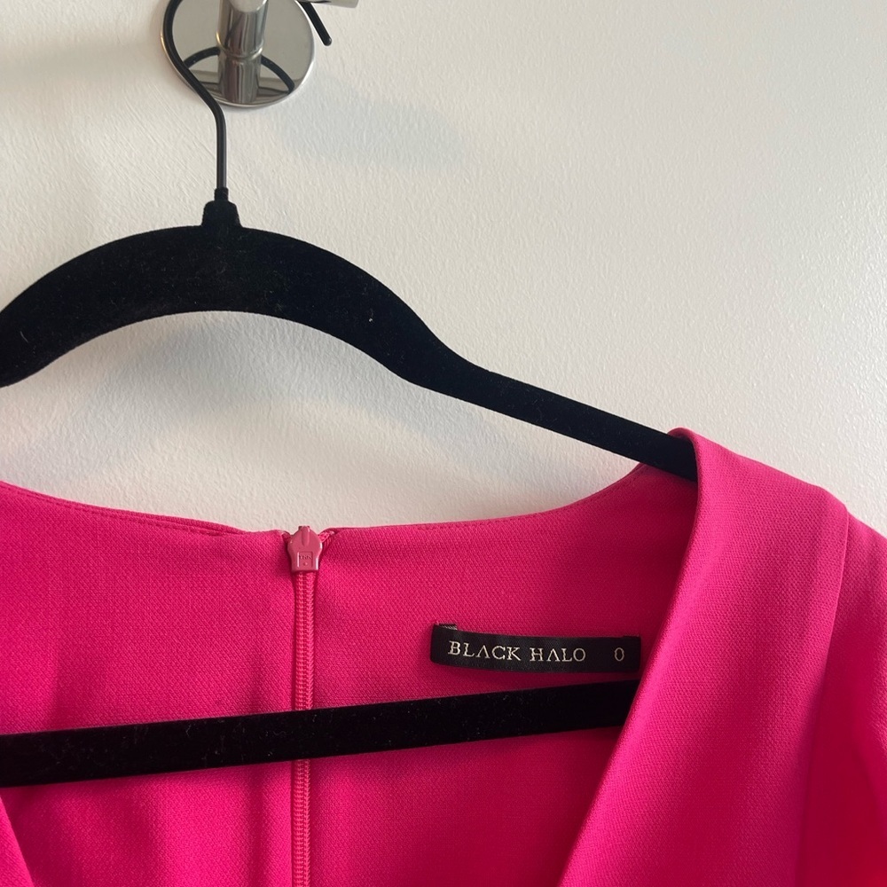 Black Halo Pink Ruffle Short Romper - Picture 2 of 6